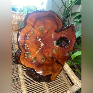 Vintage lacquered wood clock.